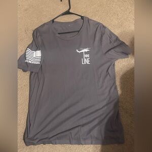 Nine Line American Flag T-Shirt Men's Size XL Grey Short Sleeve